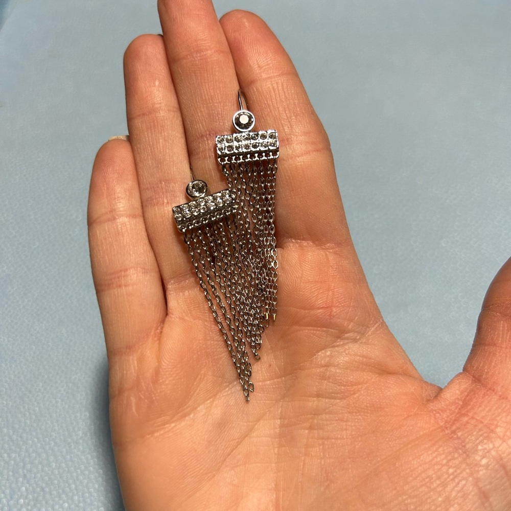 Touchstone Crystal fringe earrings ￼ - Picture 3 of 3